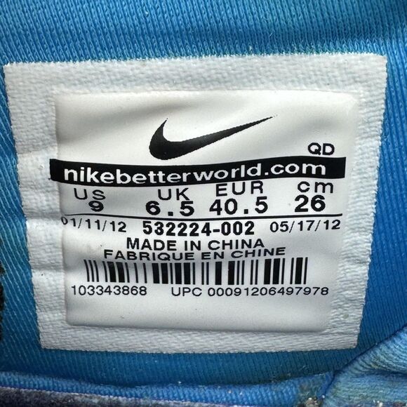 Nike Shoes Womens Size 9 Black Blue Low Top Training Running Sneakers 532224-002 - Picture 9 of 9